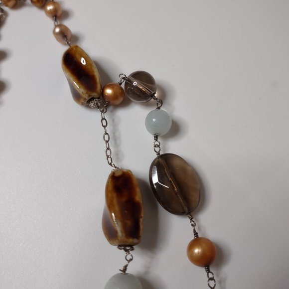 Multicolor Glass And Ceramic Bead Necklace - Picture 5 of 12